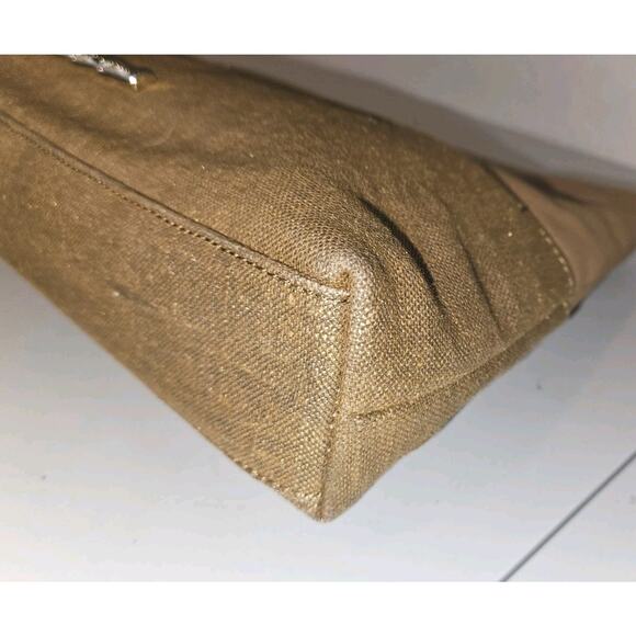 Elaine Turner Washed Leather Copper Linen Clutch Handbag 13x9 *Read $228 - Picture 6 of 11